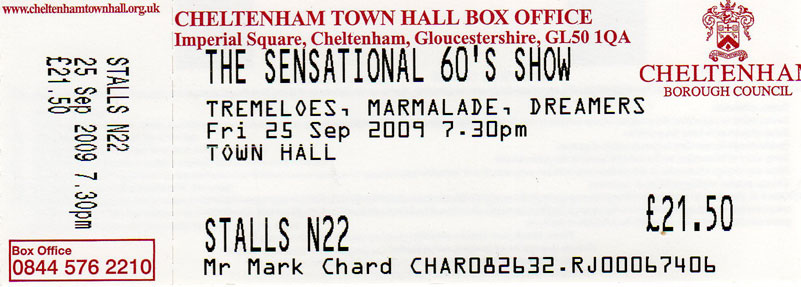 The Sensational 60'S Show Ticket